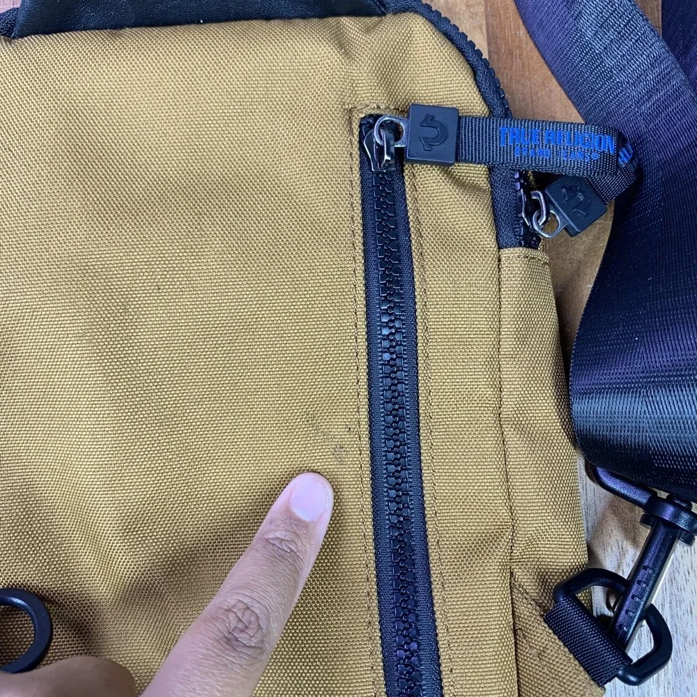 True‎ Religion Brand Jeans Crossbody Bag One Size Brown Sling Canvas Logo